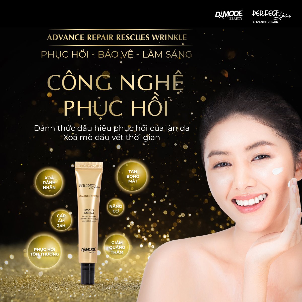 Rescues Wrinkle - Tinh chất Xoá Nhăn, Nâng Cơ, Dưỡng Ẩm, Xoá Quầng Thâm, Bọng Mắt