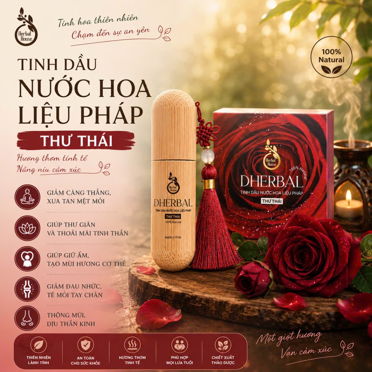 TINH DẦU NƯỚC HOA LIỆU PHÁP DHERBAL - THƯ THÁI
